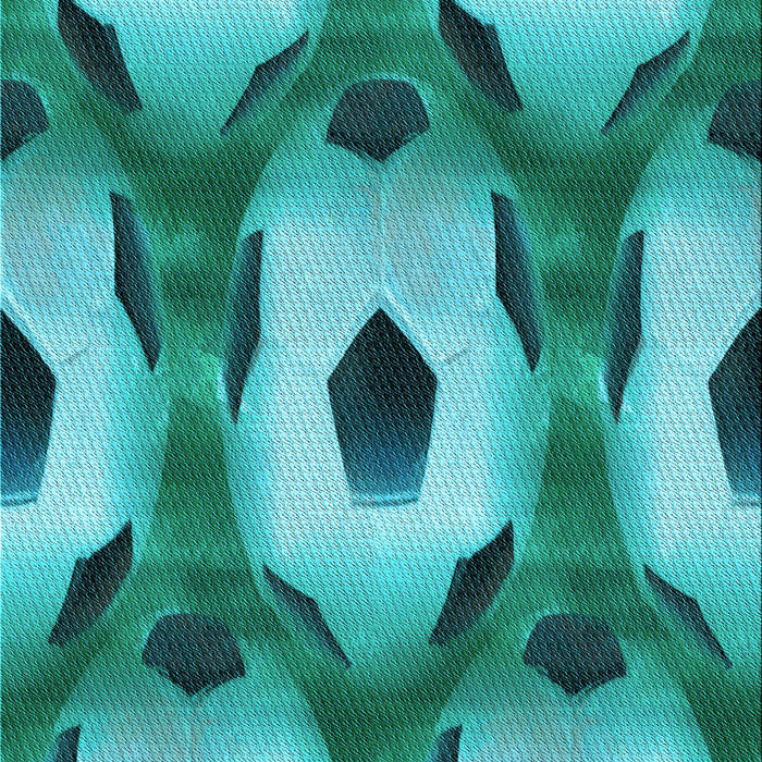 Patterned Teal Green Rug, pat3121lblu