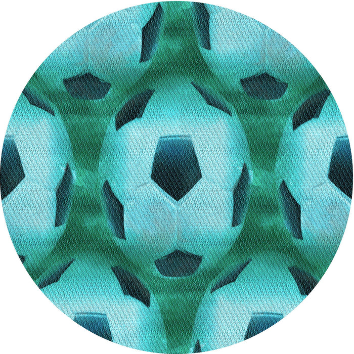 Square Patterned Teal Green Rug, pat3121lblu