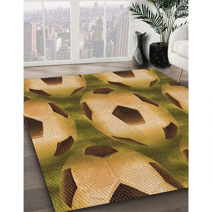 Patterned Dark Bronze Brown Rug in Family Room, pat3121org