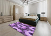 Patterned Violet Purple Rug in a Bedroom, pat3121pur