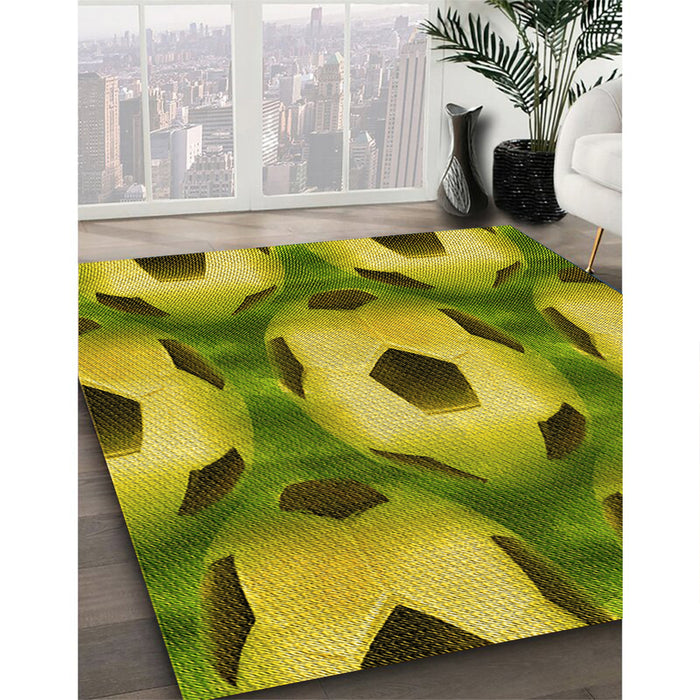 Patterned Golden Brown Yellow Rug in Family Room, pat3121yw