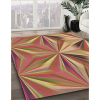 Patterned Red Rug, pat3122brn