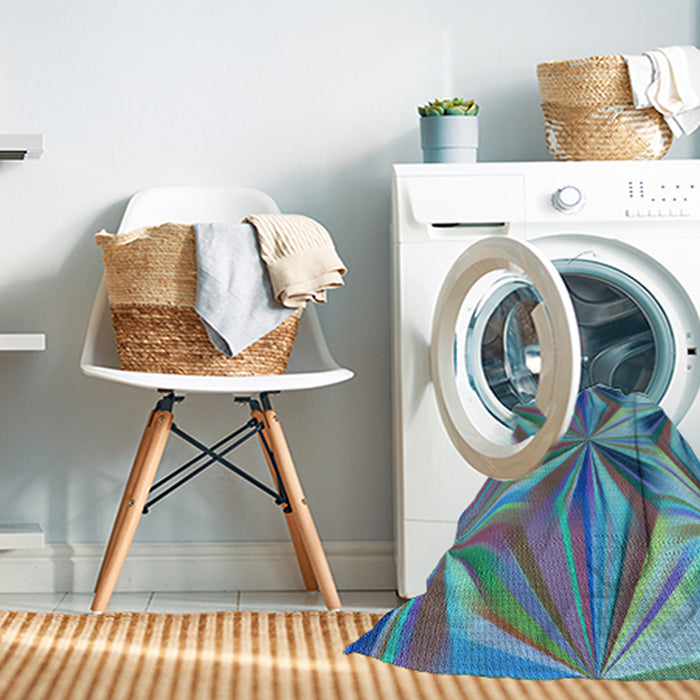 Machine Washable Transitional Medium Turquoise Green Rug in a Washing Machine, wshpat3122lblu