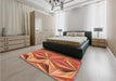 Patterned Orange Rug in a Bedroom, pat3122org