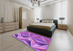 Patterned Purple Rug in a Bedroom, pat3122pur