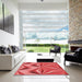 Machine Washable Transitional Red Rug in a Kitchen, wshpat3122rd