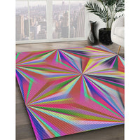 Patterned Pink Modern Rug, pat3122