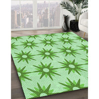 Patterned Light Green Rug, pat3123grn