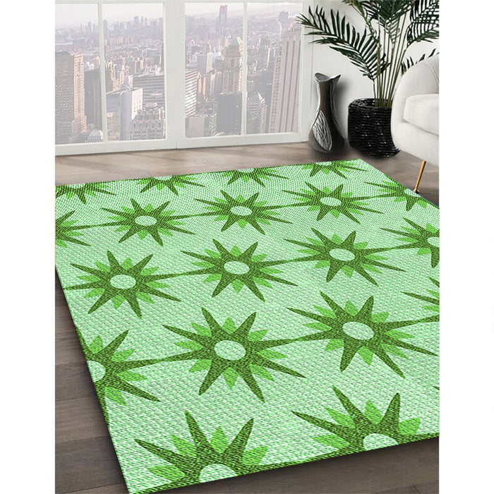 Machine Washable Transitional Light Green Rug in a Family Room, wshpat3123grn