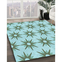 Patterned Mint Green Rug, pat3123lblu