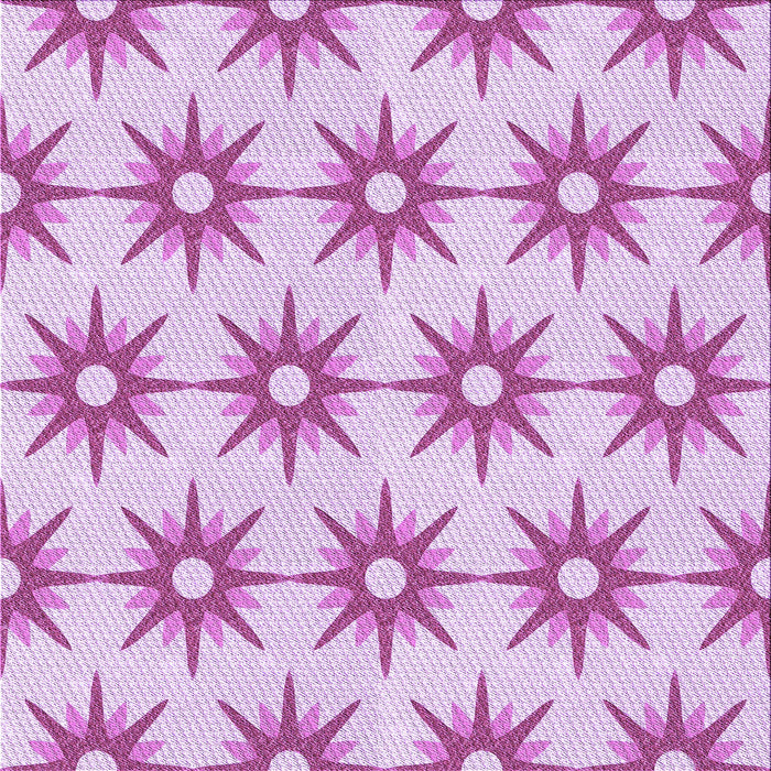 Round Machine Washable Transitional Blossom Pink Rug, wshpat3123pur