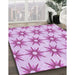 Machine Washable Transitional Blossom Pink Rug in a Family Room, wshpat3123pur