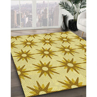 Patterned Caramel Brown Rug, pat3123yw