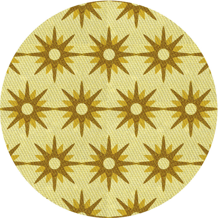 Square Patterned Caramel Brown Rug, pat3123yw