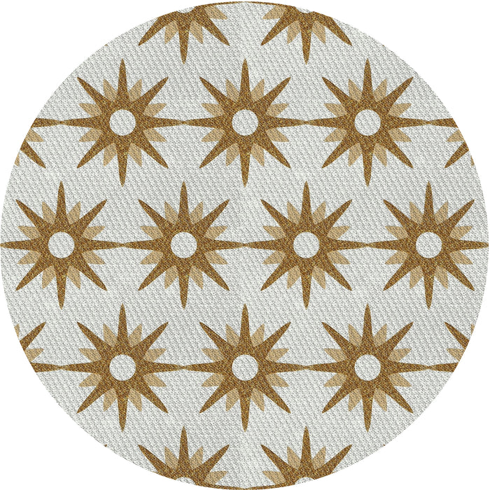 Sideview of Patterned Dark Gold Brown Novelty Rug, pat3123