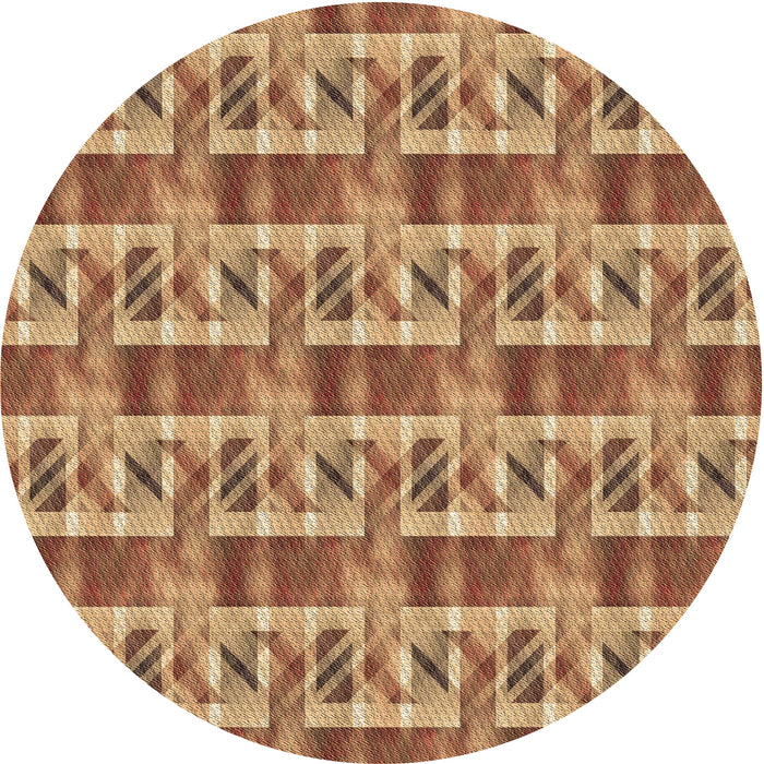 Square Patterned Orange Rug, pat3124brn