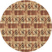 Square Patterned Orange Rug, pat3124brn