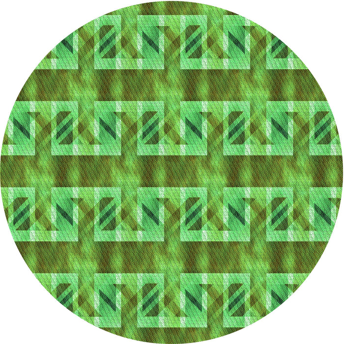 Square Patterned Dark Lime Green Rug, pat3124grn
