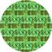 Square Patterned Dark Lime Green Rug, pat3124grn