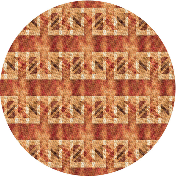 Square Patterned Orange Rug, pat3124org