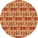 Square Patterned Orange Rug, pat3124org
