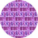 Square Patterned Violet Purple Rug, pat3124pur
