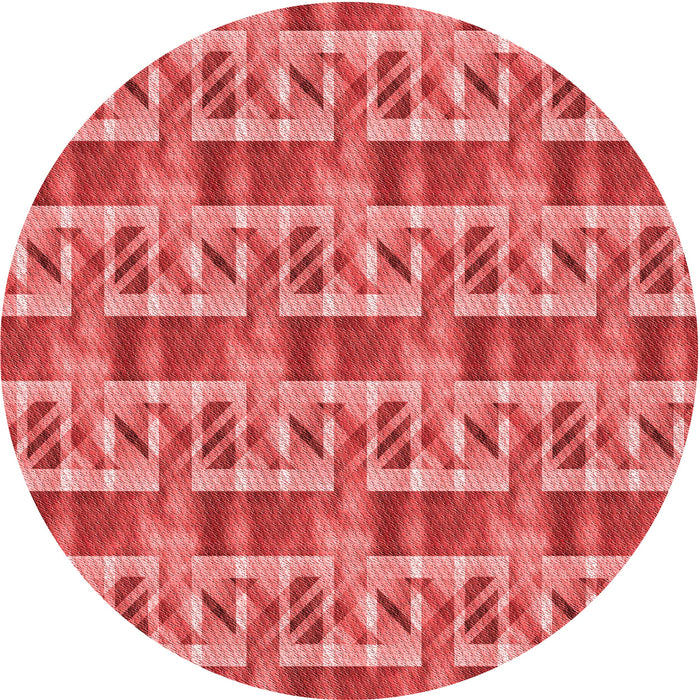 Square Patterned Red Rug, pat3124rd