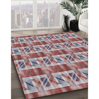 Patterned Chestnut Brown Novelty Rug, pat3124
