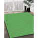 Patterned Dark Lime Green Rug in Family Room, pat3125grn