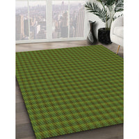 Patterned Army Green Rug, pat3126grn