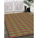 Patterned Brown Red Rug in Family Room, pat3127brn