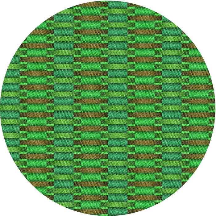 Square Patterned Neon Green Rug, pat3127grn