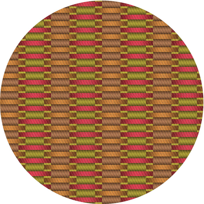Square Patterned Cinnamon Brown Rug, pat3127org