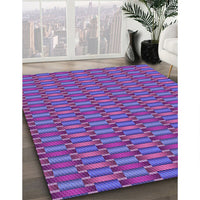 Patterned Medium Slate Blue Rug, pat3127pur