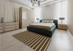 Patterned Bronze Brown Rug in a Bedroom, pat3128brn