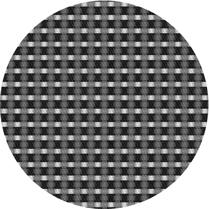 Square Patterned Charcoal Black Rug, pat3128gry