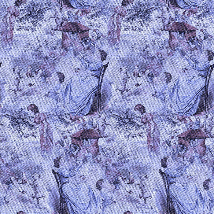 Round Machine Washable Transitional Slate Blue Rug, wshpat3129blu