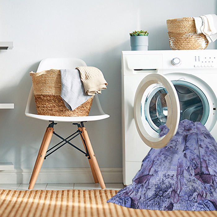 Machine Washable Transitional Slate Blue Rug in a Washing Machine, wshpat3129blu