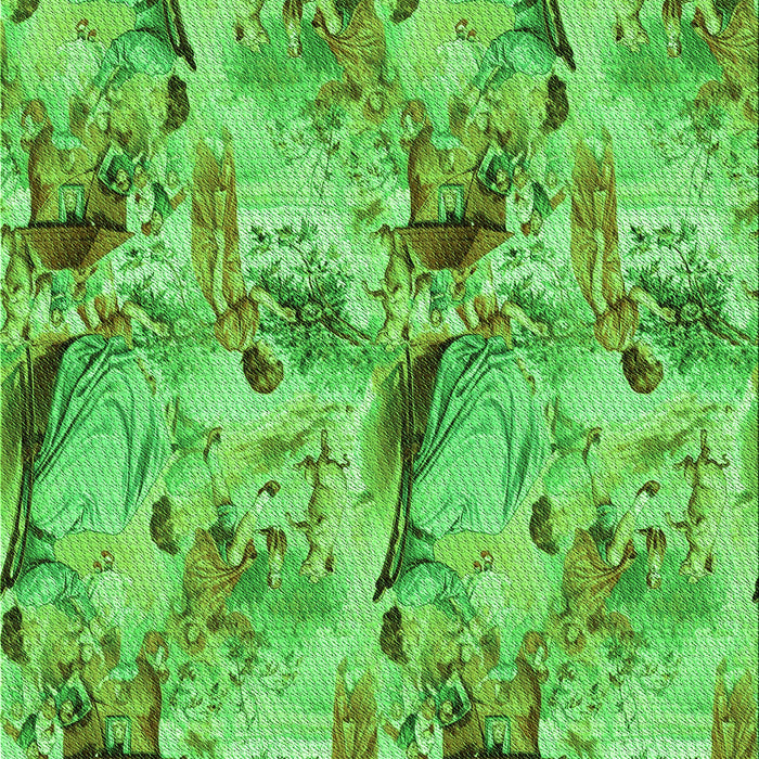 Patterned Emerald Green Rug, pat3129grn