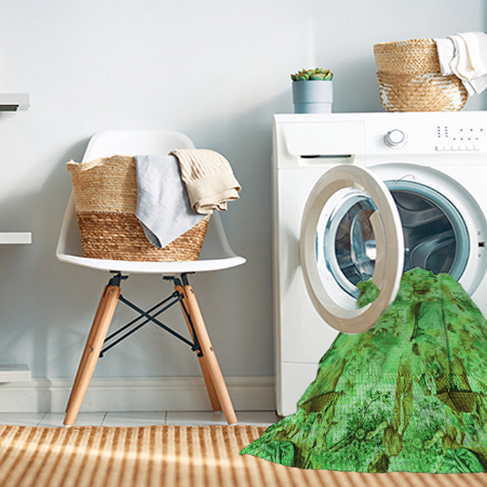 Machine Washable Transitional Emerald Green Rug in a Washing Machine, wshpat3129grn