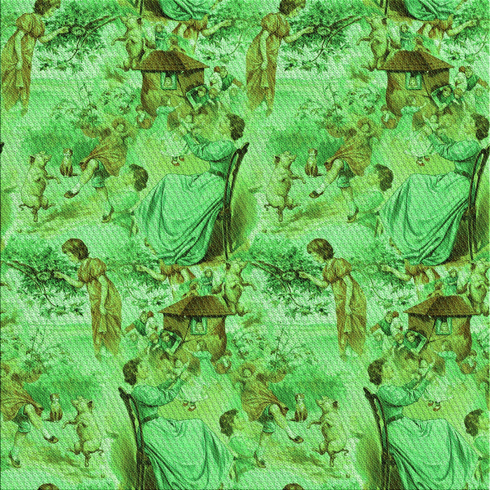 Round Patterned Emerald Green Rug, pat3129grn