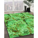 Machine Washable Transitional Emerald Green Rug in a Family Room, wshpat3129grn