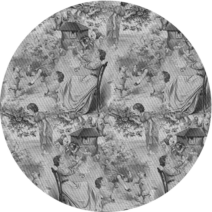 Square Patterned Cloud Gray Rug, pat3129gry