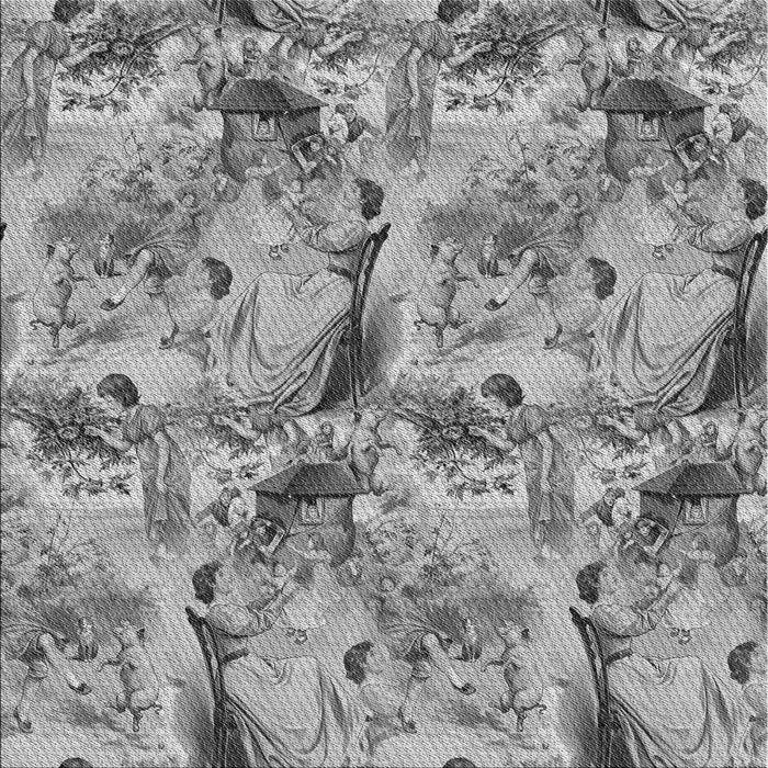 Round Patterned Cloud Gray Rug, pat3129gry