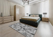 Patterned Cloud Gray Rug in a Bedroom, pat3129gry