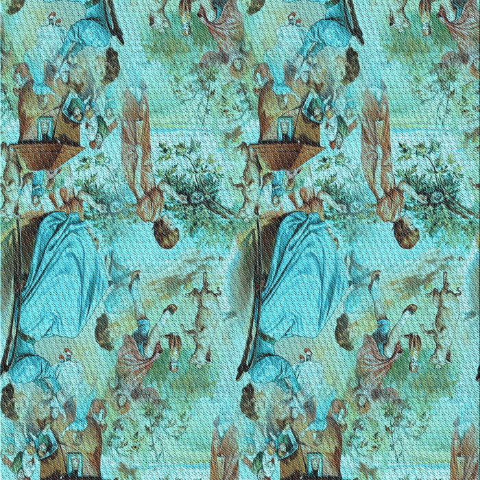 Patterned Dull-Sea Green Rug, pat3129lblu