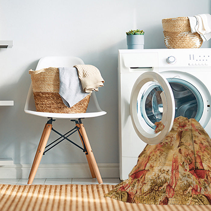 Machine Washable Transitional Orange Rug in a Washing Machine, wshpat3129org