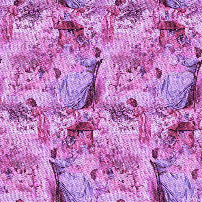 Round Patterned Violet Purple Rug, pat3129pur