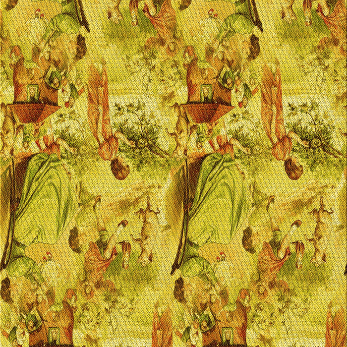 Machine Washable Transitional Dark Bisque Brown Rug, wshpat3129yw