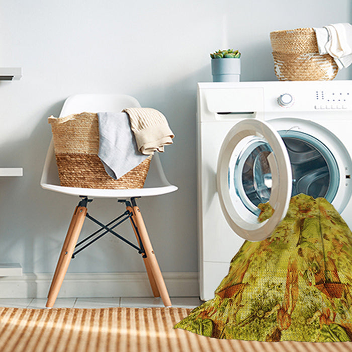 Machine Washable Transitional Dark Bisque Brown Rug in a Washing Machine, wshpat3129yw